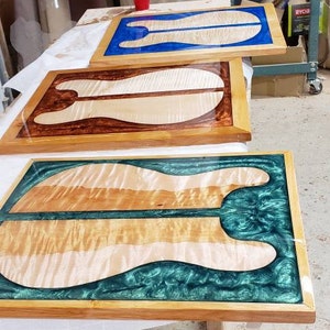 Figured Maple, Metallic Epoxy Wall Decor