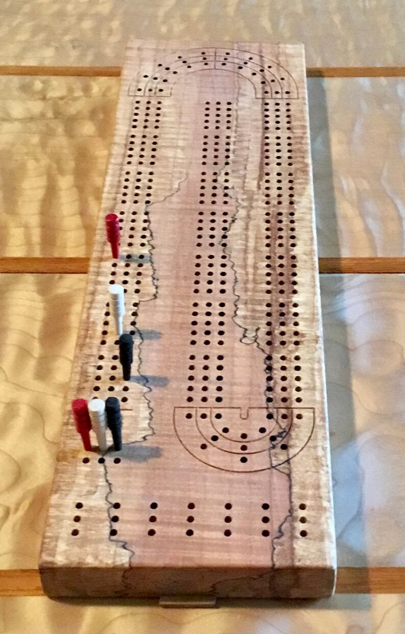 Spalted Maple Cribbage Board (2 Track or 3 Track) image 6