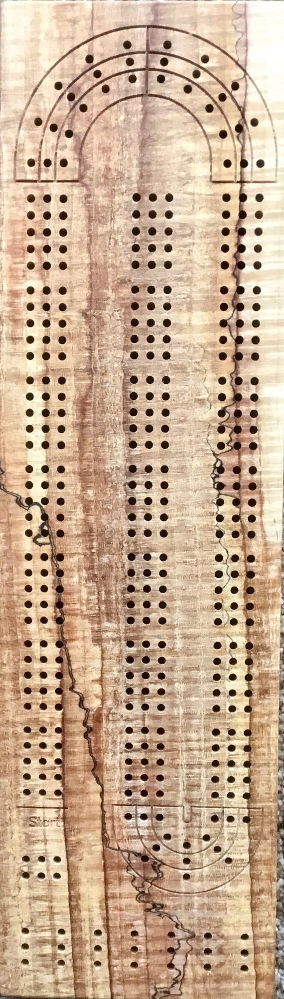 Spalted Maple Cribbage Board (2 Track or 3 Track)