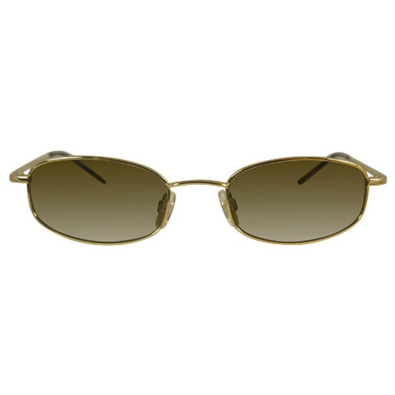 1990's Blue Steel Oval Sunglasses