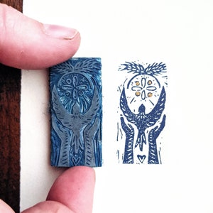Our Mother, Original Hand Carved, Hand Printed, Linocut Block Print