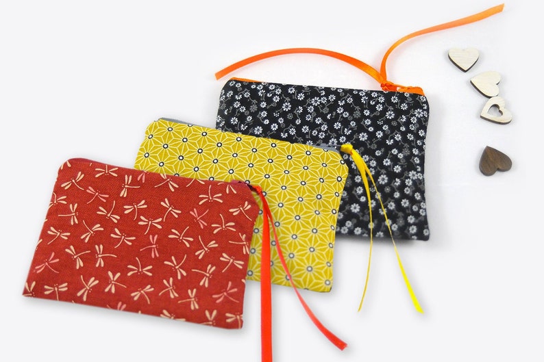 Coin purse choice 3 red or yellow or black