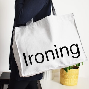 Simple Text Home and Travel IRONING Bag, Laundry Storage Hamper, Large Carry Organise Tote, Hand washing, Delicates, Dry Cleaning