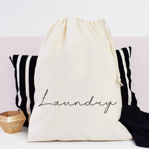 Sac à linge en coton élégant et pratique - Idéal pour les voyages et la maison, Deux tailles disponibles, Cadeau pour lui, Cadeau pour elle