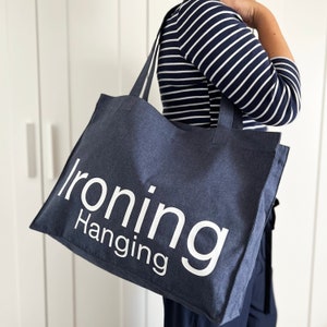 IRONING HANGING Bag, Laundry Storage Hamper, Large Carry Organise Tote, Hand washing, Delicates, Dry Cleaning, Home and Travel laundry