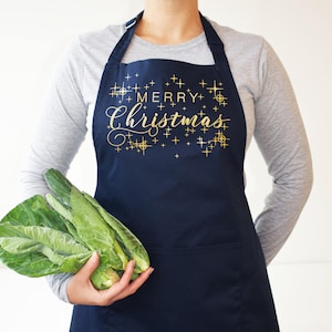 Christmas Apron - Merry Christmas Family Apron - baking gift - kitchen gift - cooking gift - gift for her - gift for him - Gift for new home