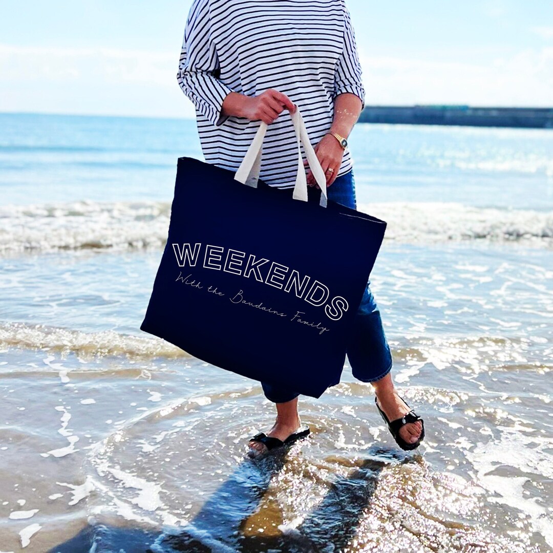 Personalised Weekends Giant Shopping and Beach Bag Oversized Bag Shopping Big Tote Family Shoulder Bag Travel Holiday Unisex Gift Etsy