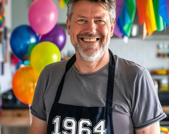 Personalised Year Apron, Milestone Gift For Him, Gift For Him - baking gift - gift for him -Perfect gift for the cooking enthusiast