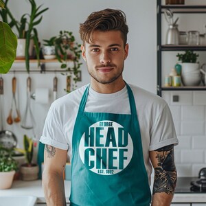 Personalised Colour Block Chef Apron, Milestone Gift - baking gift - kitchen gift - cooking gift - gift for her - gift for him