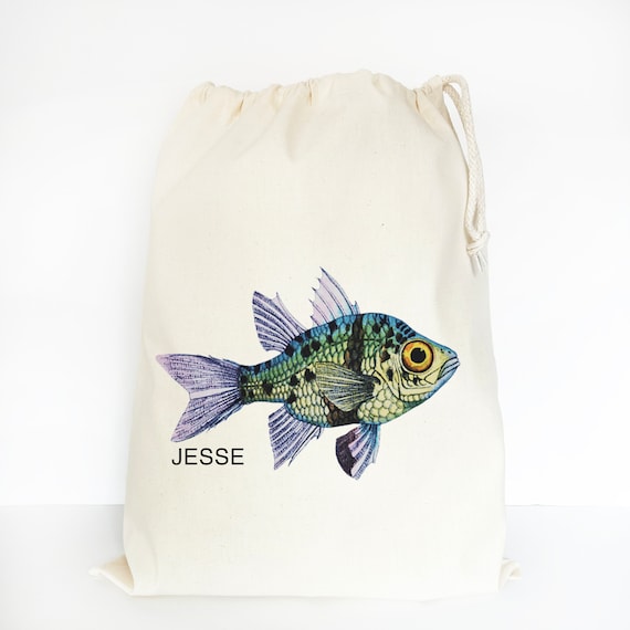 Personalised TROPICAL FISH Storage Bag Sealife Gift Bag Present Sack Under  the Sea Birthday Sack Laundry & Toy Bag Kids Bedroom 
