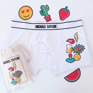 Herrmärke med emojitryck, personliga herrbyxor, boxershorts