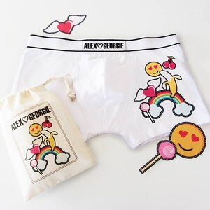 Par Regnbågsmärke Emoji, Personliga Herrbyxor, Boxershorts