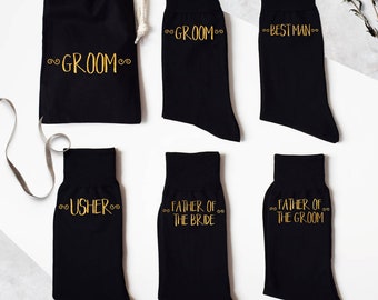 Decorative Groomsmen Wedding Socks, Grooms Socks, Usher, Best Man Socks, Father of the Groom, Father of the Bride Socks, Personalised Socks