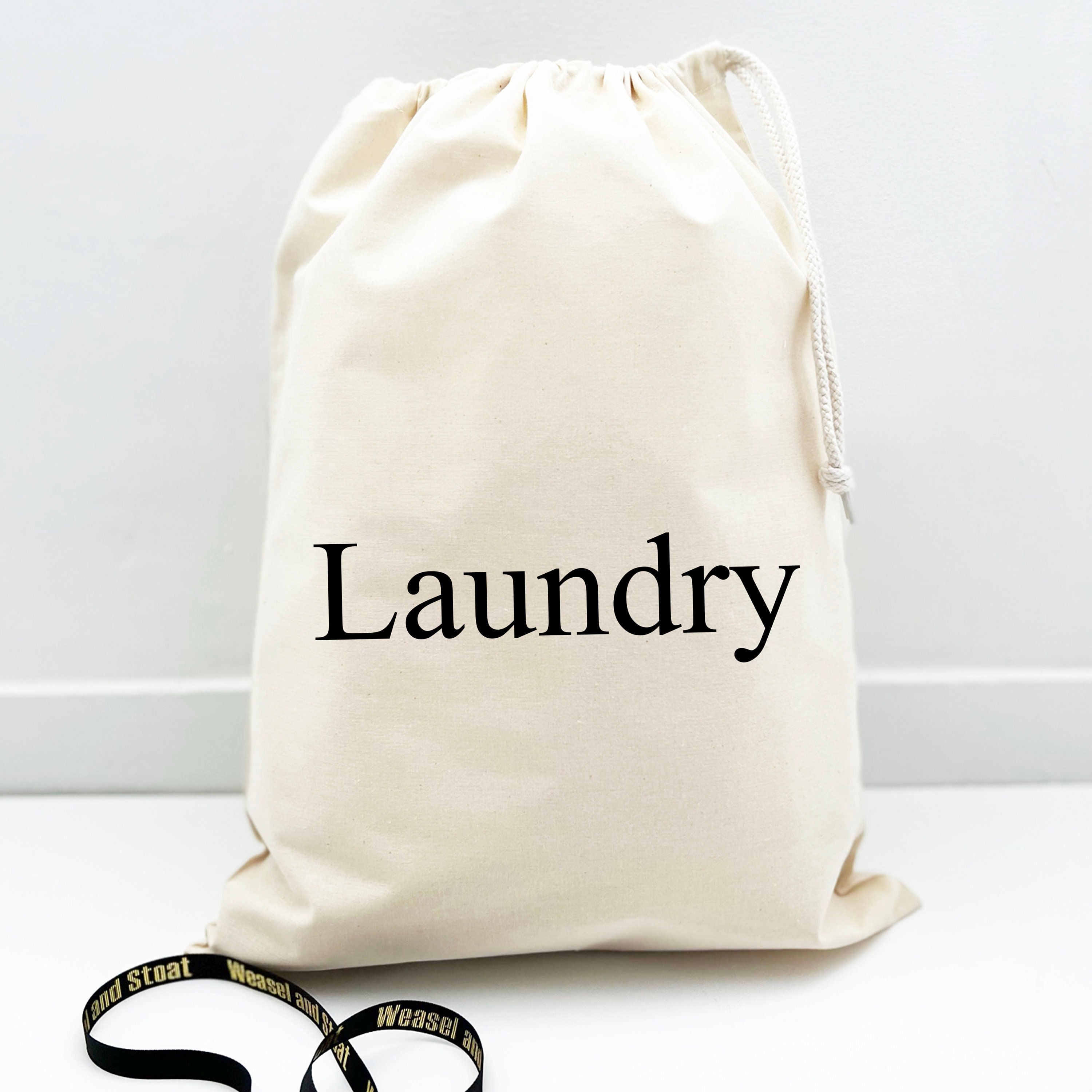 Home and Travel Laundry Bag Clothes Hamper Drawcord Canvas 
