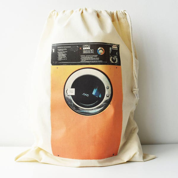 Wäschesack, Waschmaschinendruck, Baumwollbeutel mit Kordelzug, Aufbewahrungstasche, 100% Baumwolle