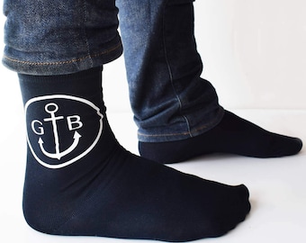 Personalised Mens Monogram Anchor Socks