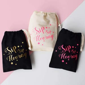 Birthday And Hen Party Bags, &#39;Sip Sip Hooray&#39;,Bachelorette Party Bag