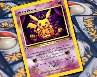 Pokemon Halloween Card - Spooky Pikachu Design - Etsy