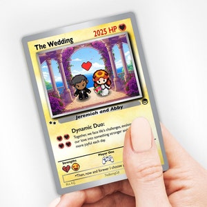 Cadeau carte Pokémon le jour du mariage personnalisée pour les couples, carte de mariage ou d'anniversaire