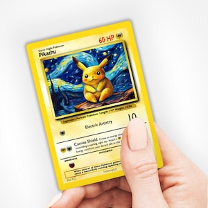 Pikachu Starry Night Pokemon Card Cadeau pour lui ou elle, Vincent van Gogh