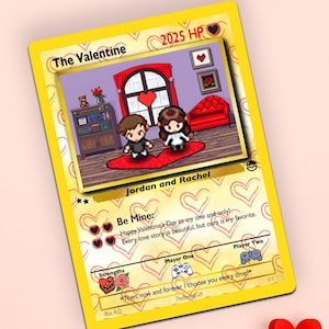 Cadeau carte Pokémon Saint-Valentin personnalisée pour lui, carte de mariage ou d'anniversaire