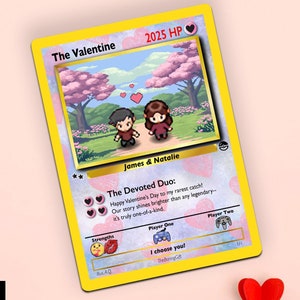 Cadeau carte Pokémon Saint-Valentin personnalisée pour lui, carte de mariage ou d'anniversaire