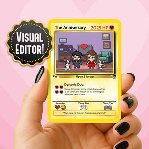 Custom Anniversary Pokemon Card Gift for Him or Her, Wedding or Valentine Card