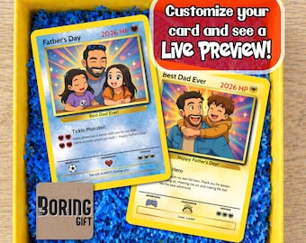 Custom Father's Day Card - Gift For Dad - Pokemon Trainer Card - Custom Father's Day Gift