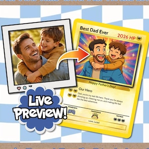 Custom Father's Day Card - Gift For Dad - Pokemon Trainer Card - Custom Father's Day Gift bild 5