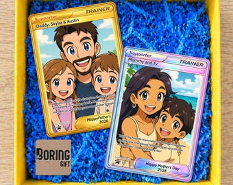 Custom Father's Day Card - Custom Mother's Day Card - Gift For Dad - Full Art Custom Pokemon Trainer Card
