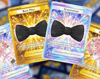 Pokemon Trainer Groomsmen Card - Custom Bridal Party Gift