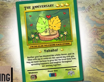 Korok Anniversary Card – Zelda Tears of the Kingdom, Custom Couple Gift
