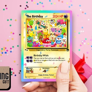 Carte d'anniversaire Pokémon - Cadeau pour joueur - Idée cadeau d'anniversaire pour lui