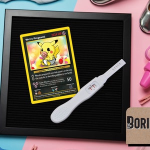Faire-part de grossesse Pokémon à son mari - carte Pokémon Pikachu personnalisée - bébé gamer
