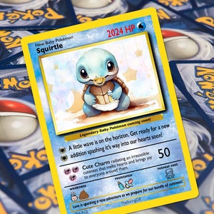 Carte Pokémon grossesse - conception carapuce - carte Pokémon personnalisée - faire-part de grossesse pour mari