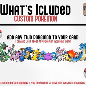 Personalization Options ADD ON ONLY Custom Pokemon