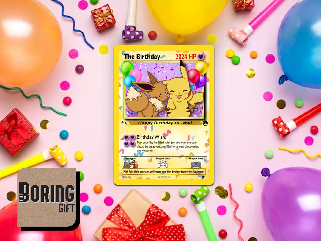 Pikachu Birthday Pokemon Card Gift for Him or Her, Wedding, Birthday or Valentine Card - Etsy Pikachu Birthday Pokemon Card Gift for Him or Her, Wedding, Birthday or Valentine Card - Etsy