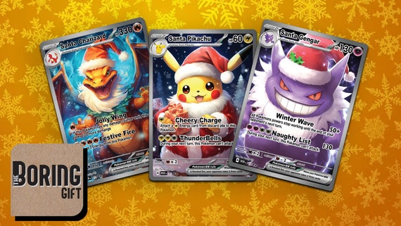 Pokemon Christmas Card, Holiday Gift for Him, Gamer Stocking Stuffer - Etsy