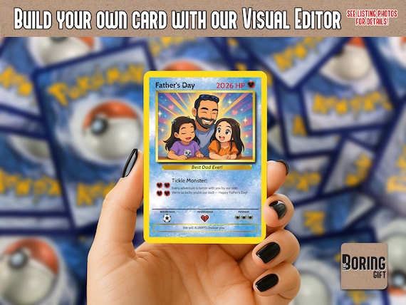 custom pokemon card fathers day for Dad Personalized Father's Day Pokemon Card,