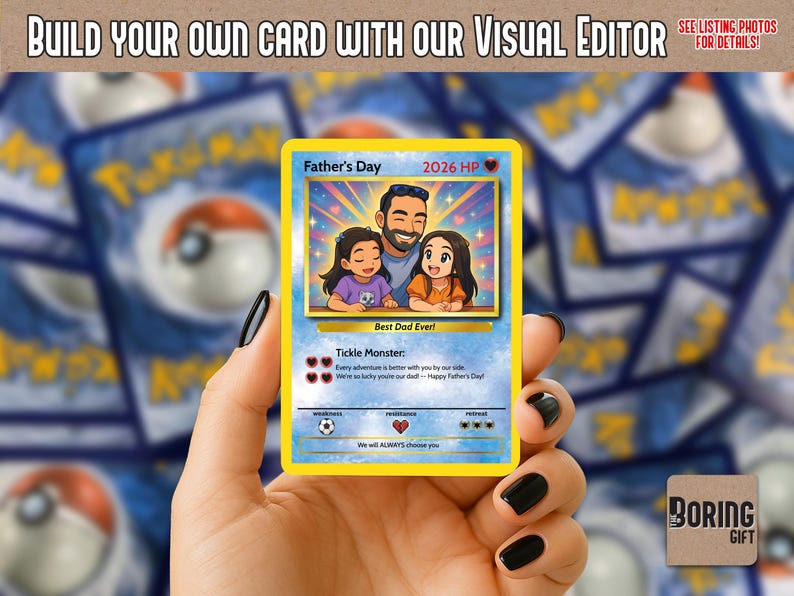 Custom Father's Day Card - Gift For Dad - Pokemon Trainer Card - Custom Father's Day Gift bild 6