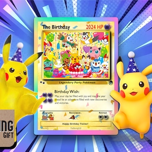 Carte d'anniversaire Pokémon - Cadeau pour joueur - Idée cadeau parfaite pour lui