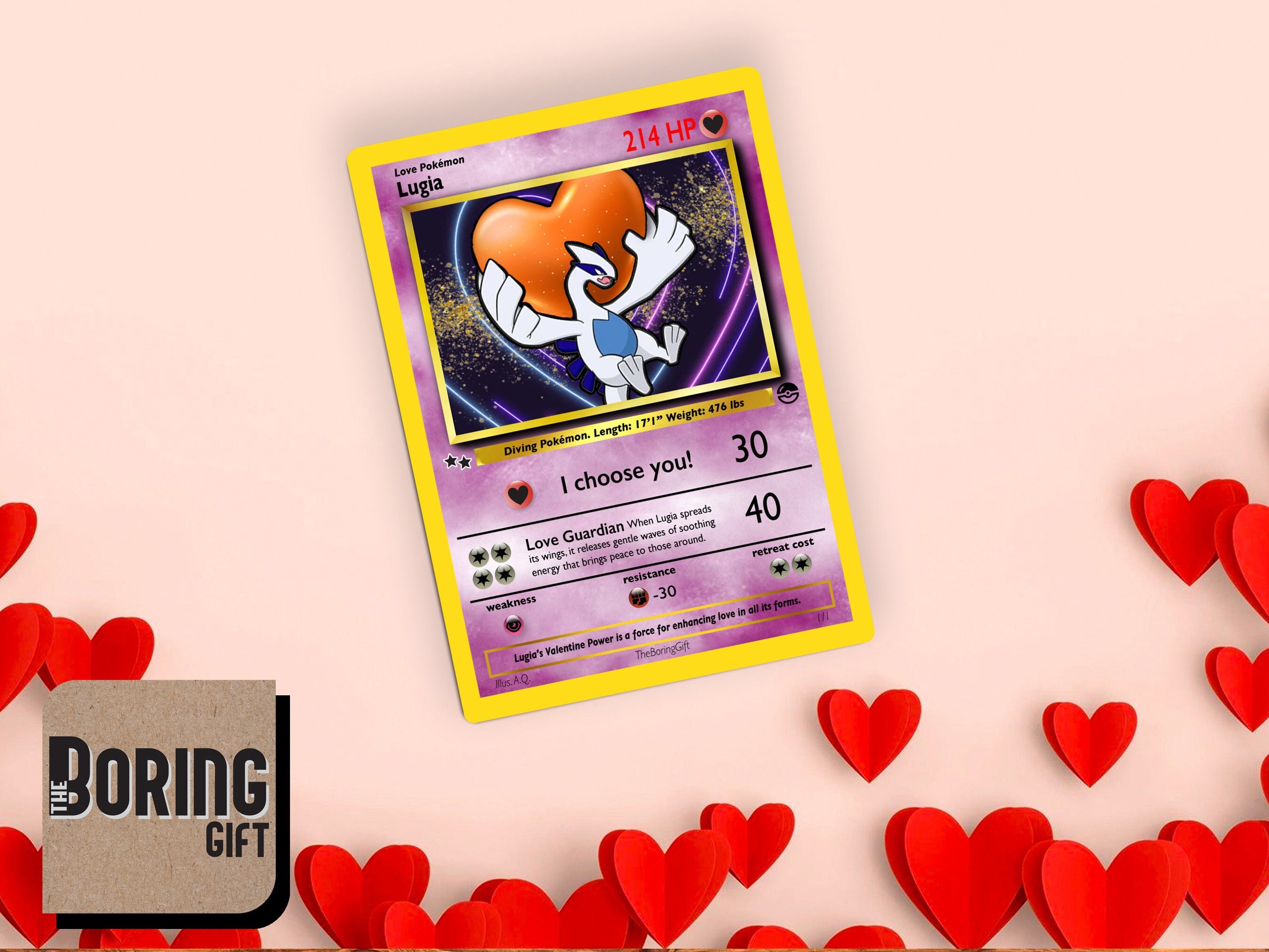 Valentine Lugia Card for Him or Her, Romantic Pokemon Gift - Etsy