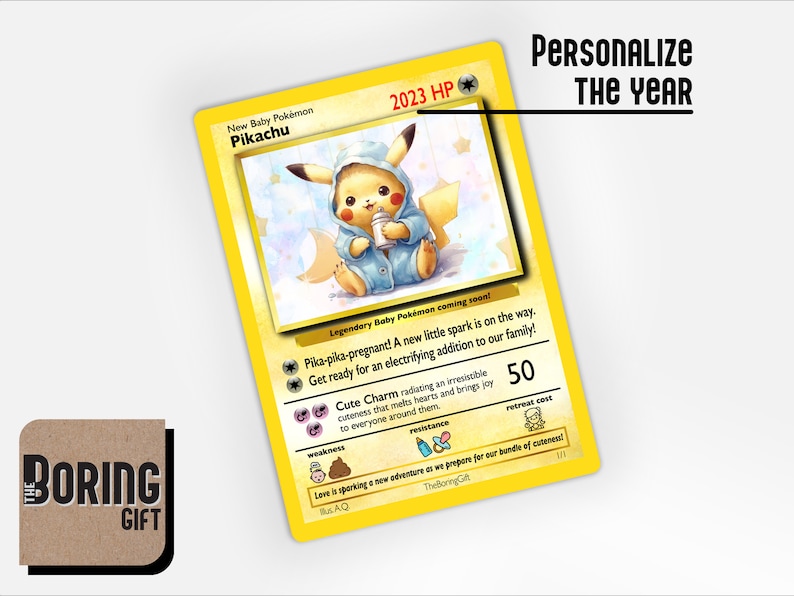May include: A yellow and blue baby Pokemon card with a Pikachu illustration. The card has the text "New Baby Pokemon Pikachu" and "2023 HP".