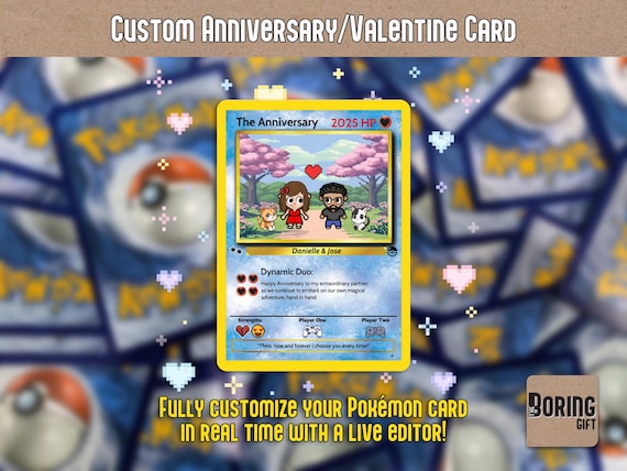 NEW Custom Anniversary Pokemon Card Gift for Him or Her, Wedding or  Valentine Card, Couple Gift Paper - Etsy