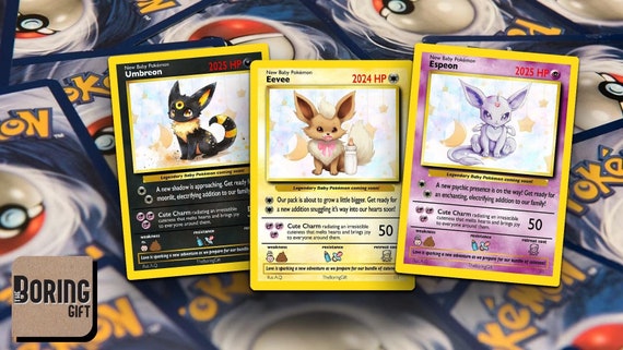 Pokemon Pregnancy Card - Eevee Design - Custom Pokemon Card - Pregnancy  Announcement Gift for Husband - Eeveeloutions - Etsy