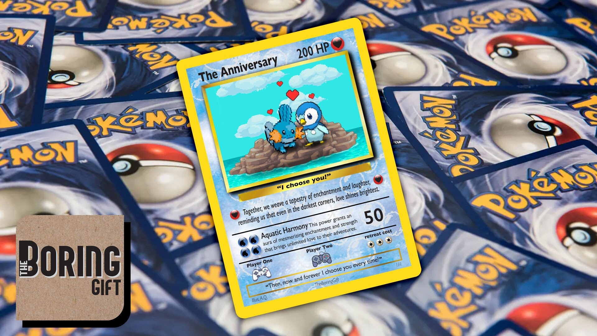 Pokemon Anniversary Card, Piplup and Mudkip Anniversary, Custom Pokemon Card,  Valentine Card, Mom and Dad Gift, Anime Gamer Gift - Etsy
