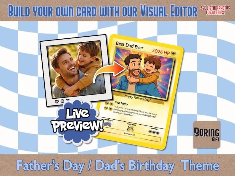 Custom Father's Day Card - Gift For Dad - Pokemon Trainer Card - Custom Father's Day Gift bild 5