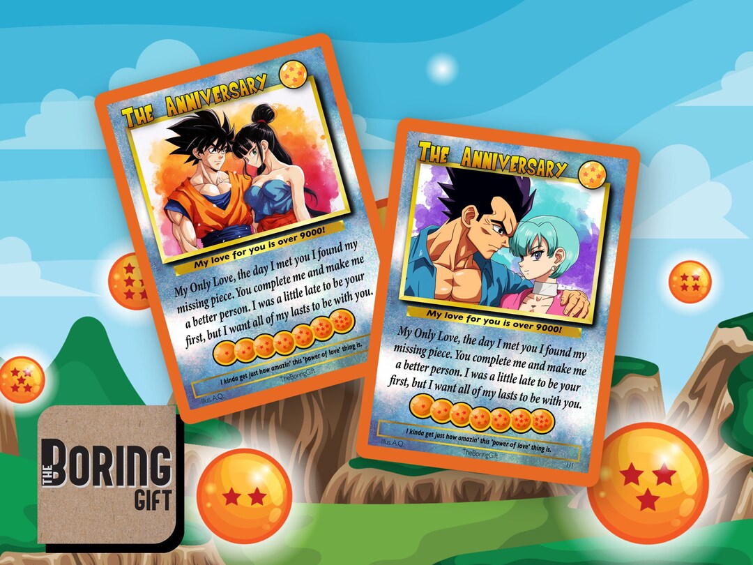 Dragon Ball Z Card First Anniversary Manga Gift for Him or Her Goku and