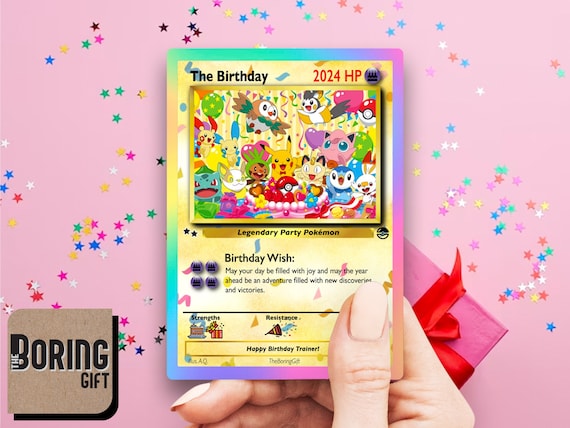 Pokemon Birthday Card - Gamer Gift - Birthday Gift Idea for Him - Etsy