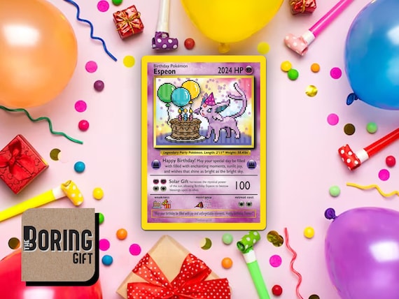 Espeon Birthday Card - Gamer Gift - Pokemon Gift Idea for Him - Etsy Espeon Birthday Card - Gamer Gift - Pokemon Gift Idea for Him - Etsy